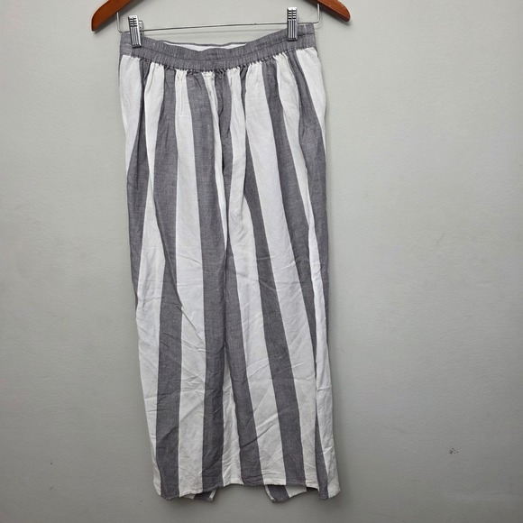 Madewell Striped Wrap Skirt Casual Summer Beach Vacation‎ White Gray Size Small - Picture 6 of 11